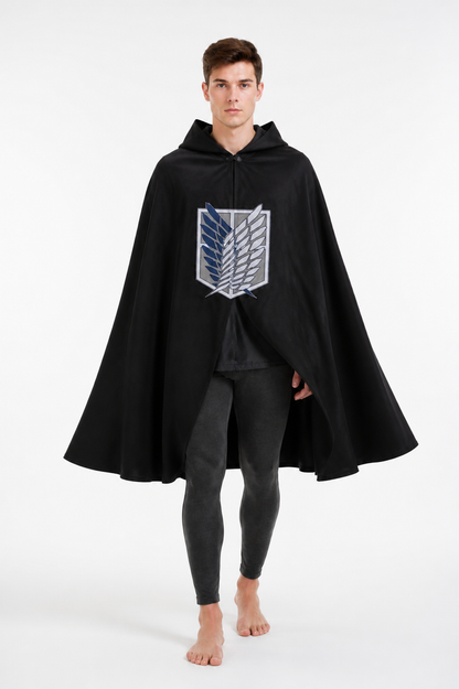 Attack on Titan Cosplay Hooded Cloak with Wing Emblem Costume Capes detail 2