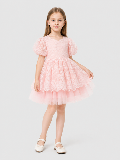Girls' Princess Dress with Lace and Full Skirt Costume Dresses detail 2