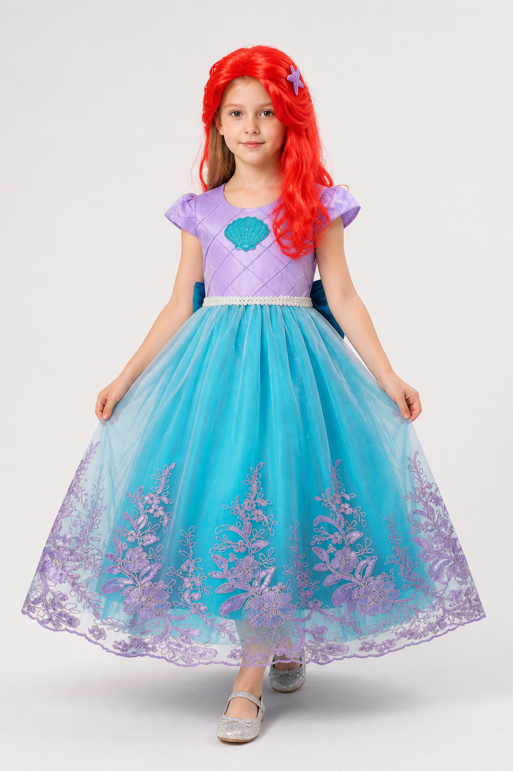 Mermaid Costume for Girls with Full Skirt and Wig Costume Wigs detail 3