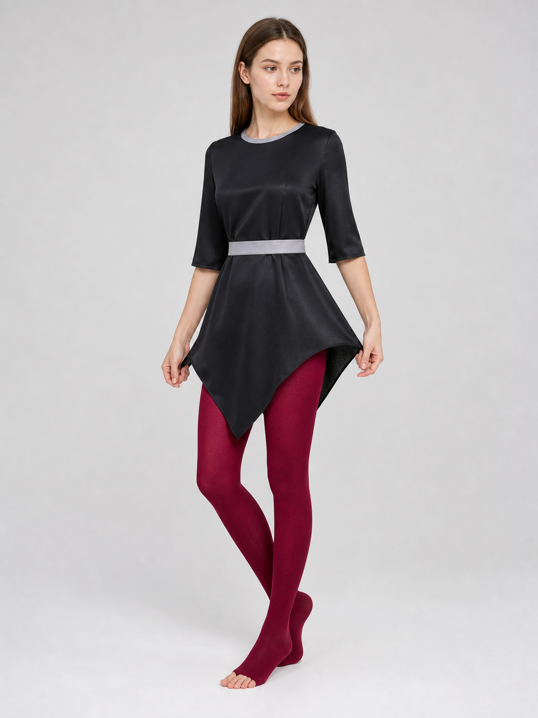 Amity Cosplay Costume: Black Top and Burgundy Bottom