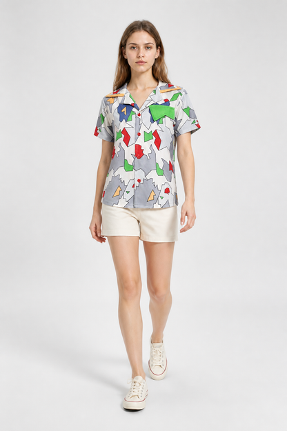 Short-Sleeve Shirt with Geometric Print product detail 2