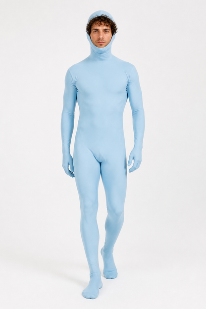 Light Blue Zentai Bodysuit with Hood product detail 3