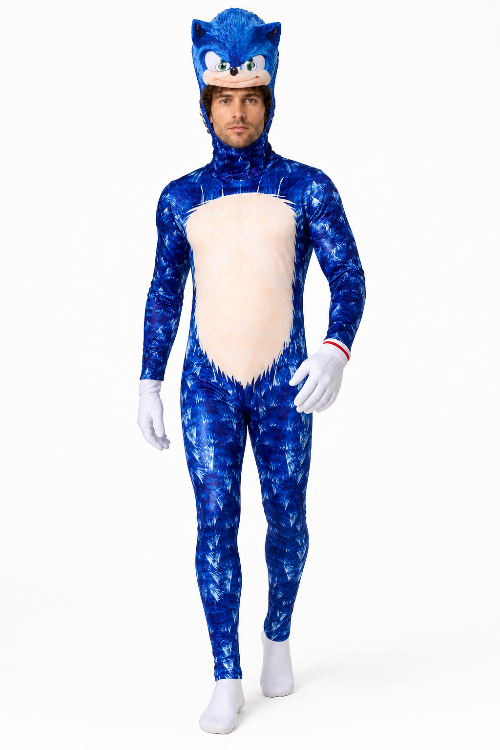 Sonic Cosplay Costume with Hood and Gloves Costumes detail 2