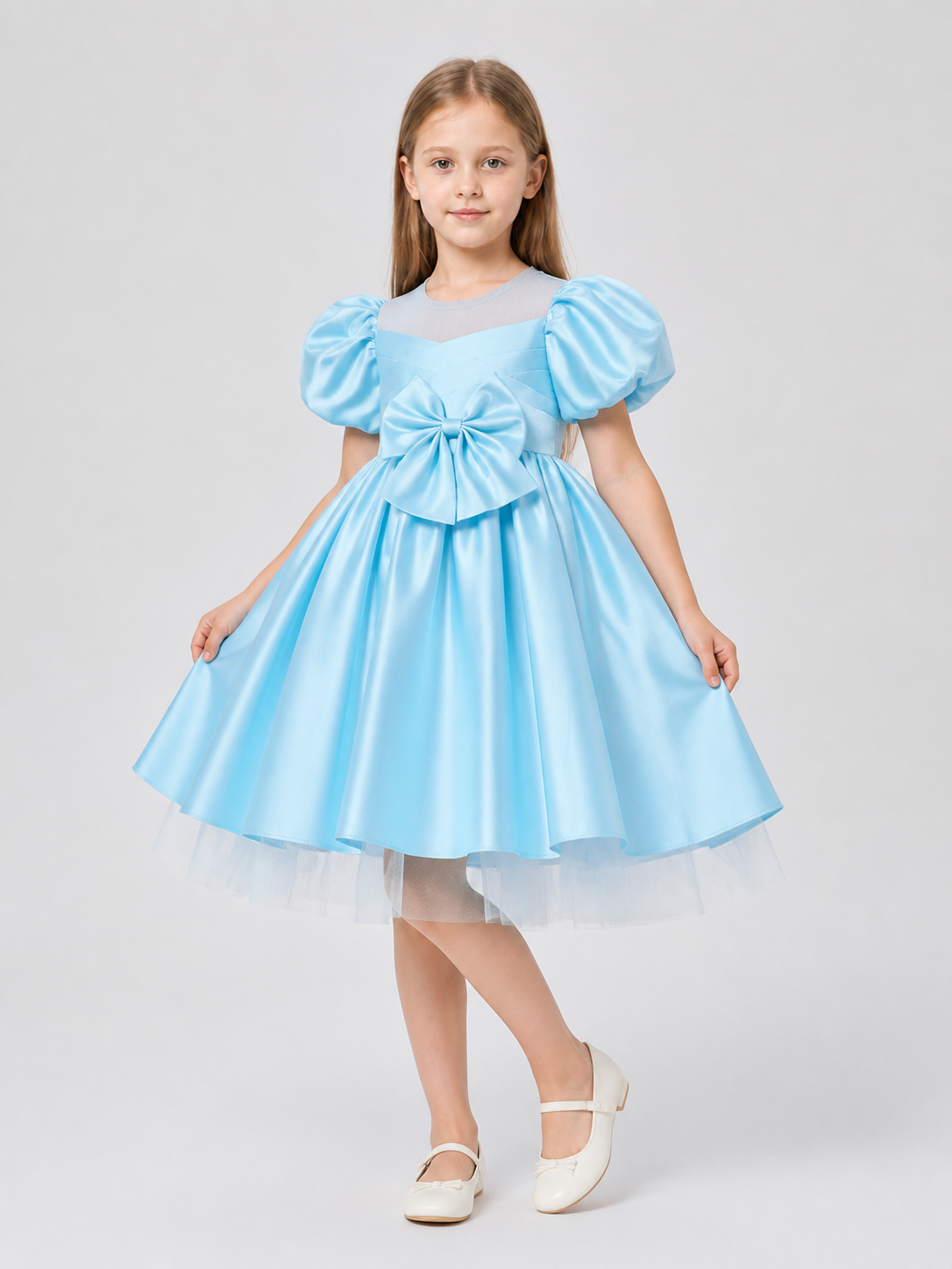 Dressy Princess Dress with Bow, Full Skirt Costume Dresses detail 2