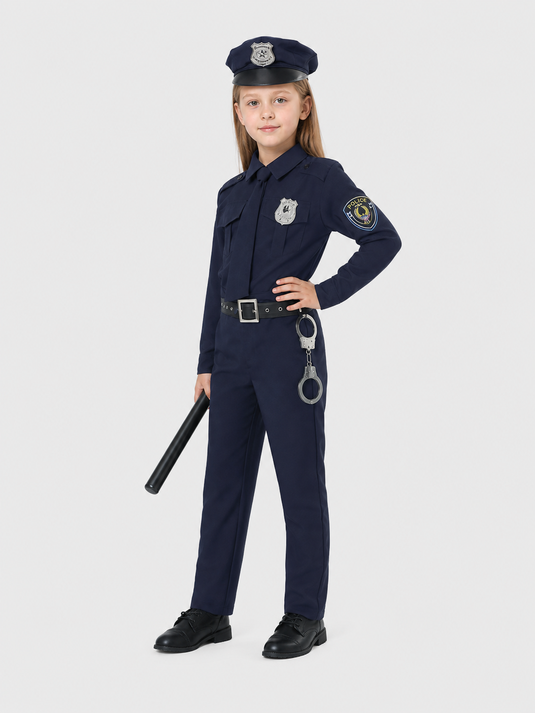 Long-Sleeve Police Jumpsuit for Role-Play
