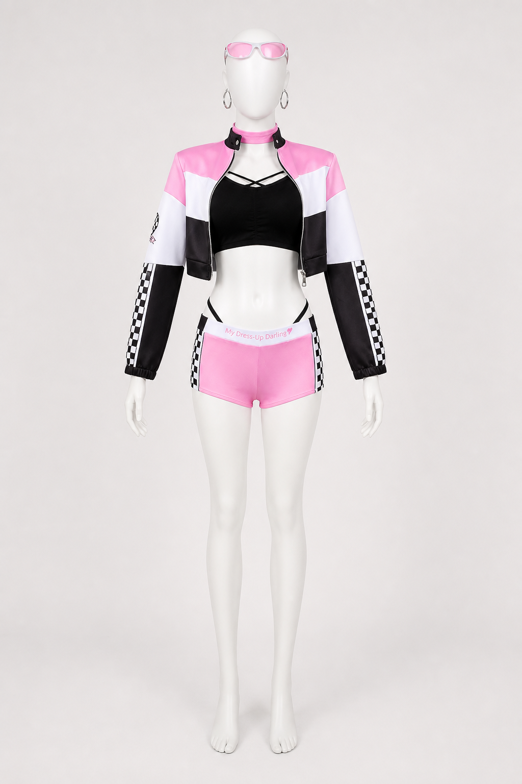 Anime cosplay costume with a jacket and plaid shorts Costumes detail 2