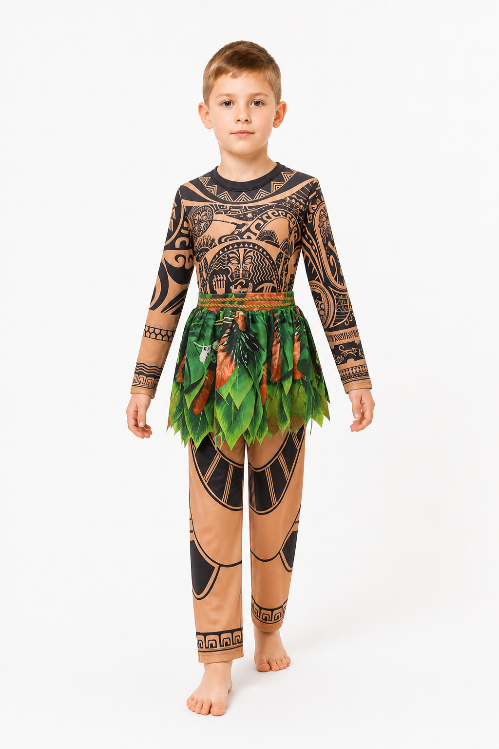 Carnival Jumpsuit with Tattoo Print and Feathers Costumes detail 2