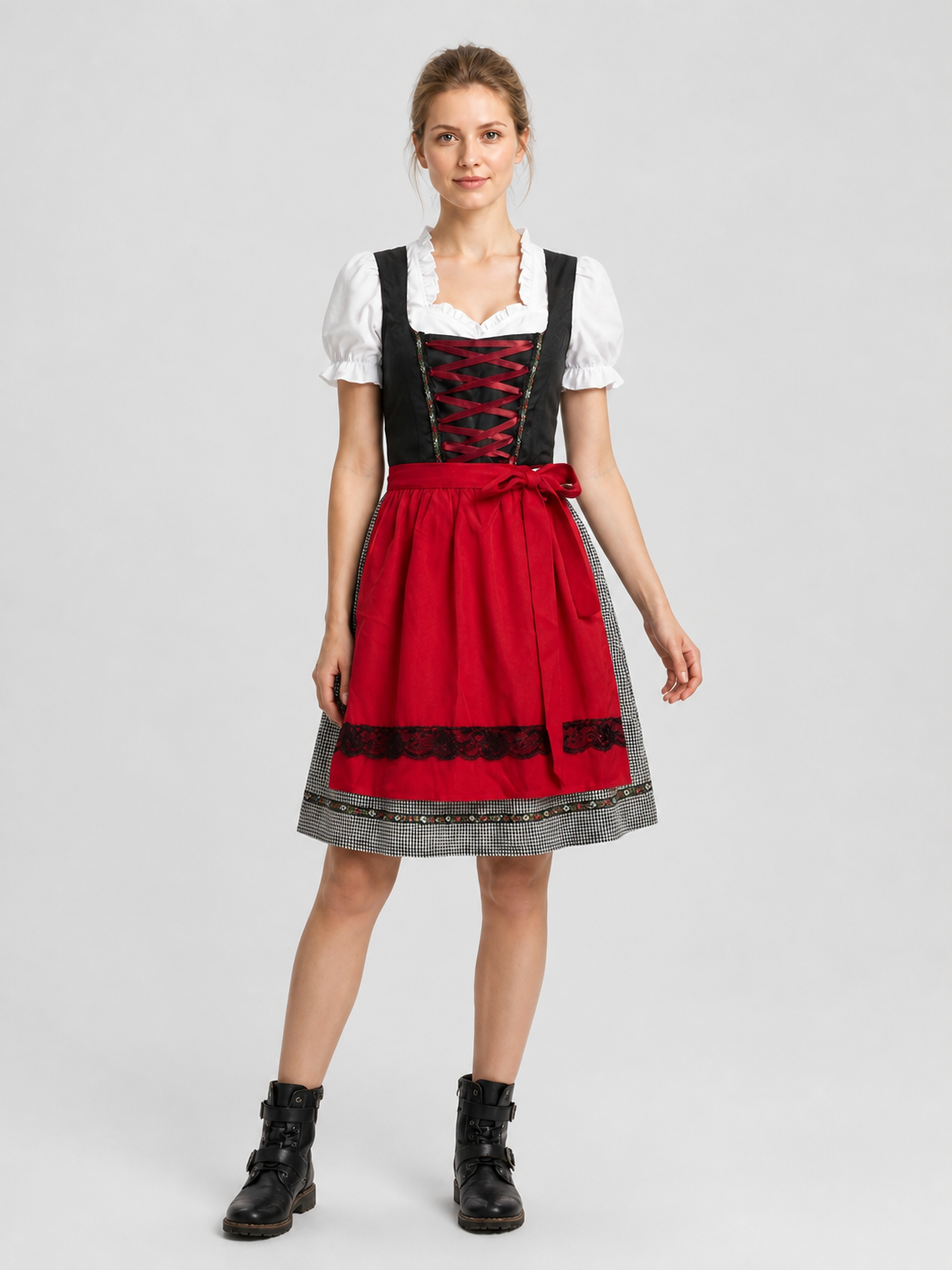 Bavarian Dress with Corset in Oktoberfest Style S-XXXL Costume Dresses detail