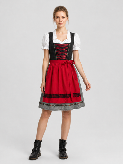 Bavarian Dress with Corset in Oktoberfest Style S-XXXL Costume Dresses detail
