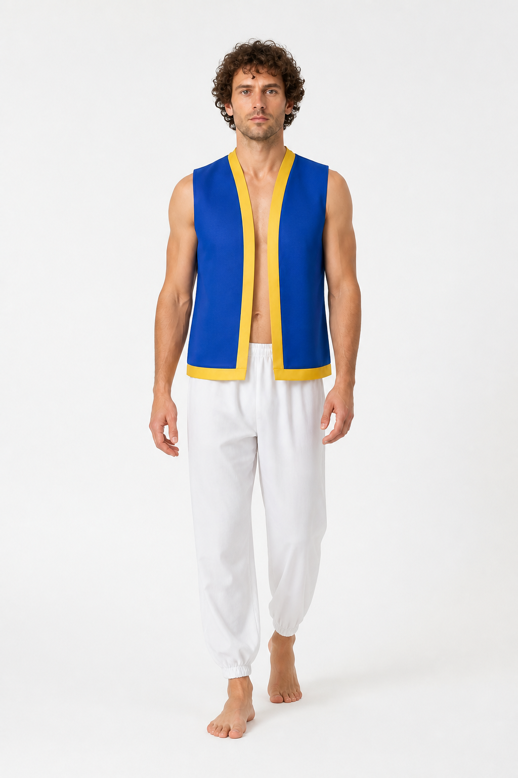 Blue-and-yellow mushroom costume with white pants for Halloween Costumes detail 2