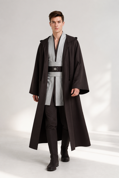 Obi-Wan Kenobi Costume, Dark Brown Cloak for Halloween Costume Capes detail
