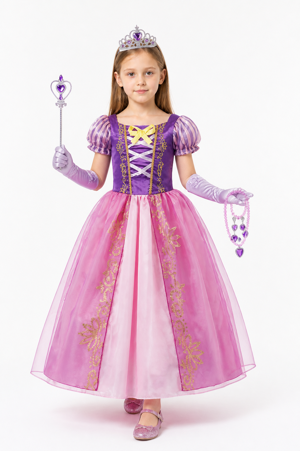 Princess Costume with Crown and Magic Wand Costume Headwear detail 2