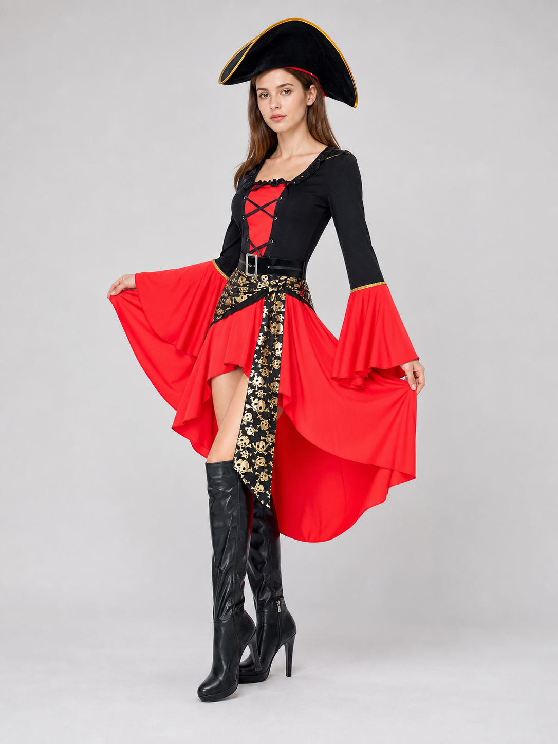 Red pirate costume for Halloween and cosplay