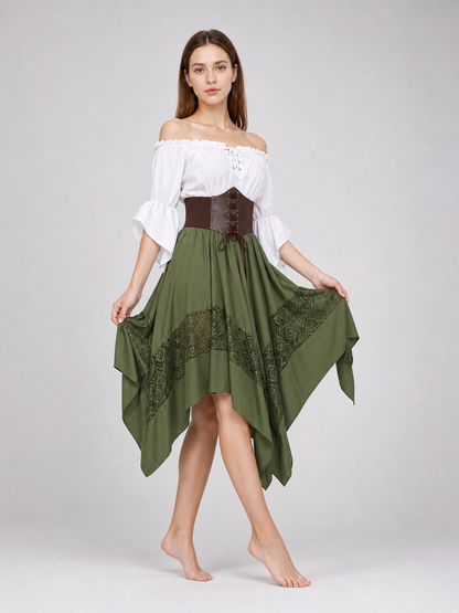 Pirate Costume: Blouse, Corset, and Skirt