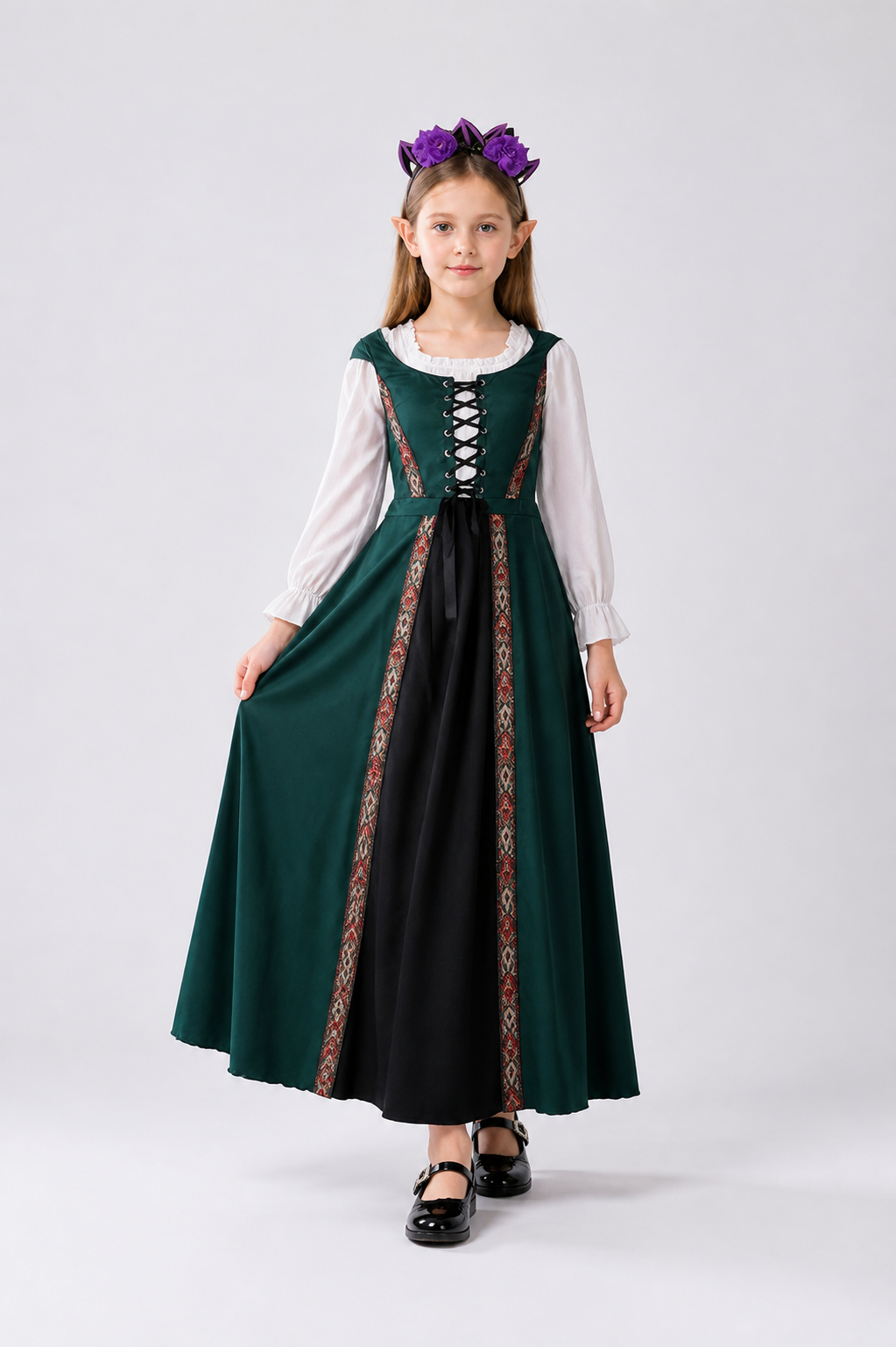 Vintage Halloween Dress with Lace Collar Costume Dresses detail 2
