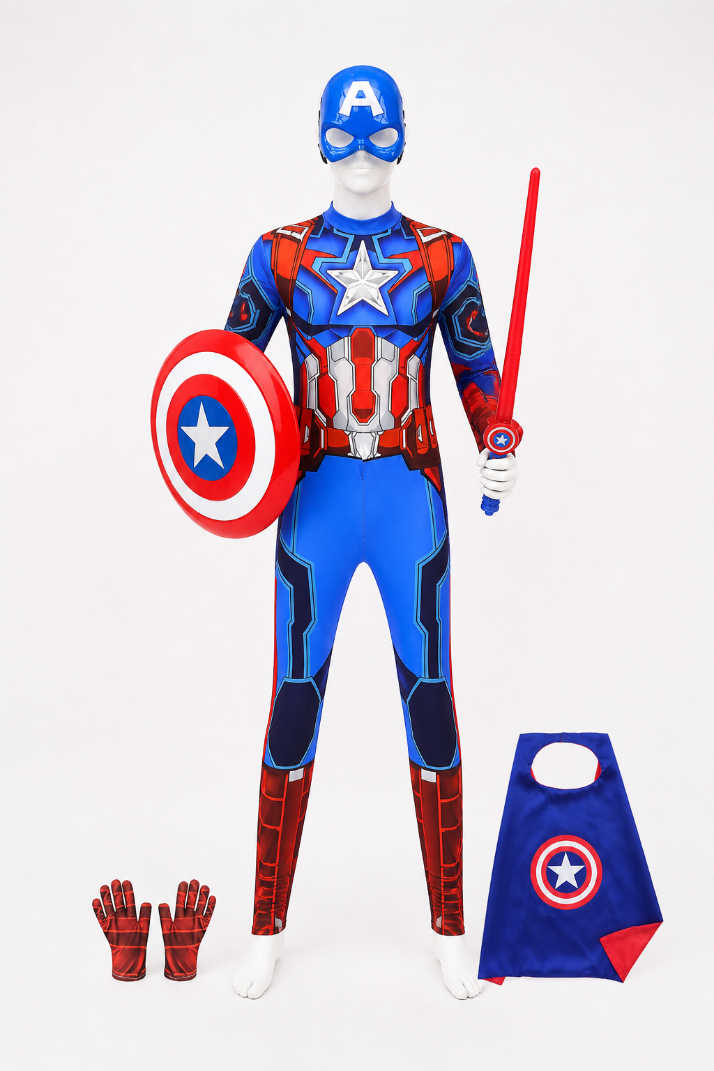 Captain America Children's Costume with Cape and Shield Costume Capes detail 2