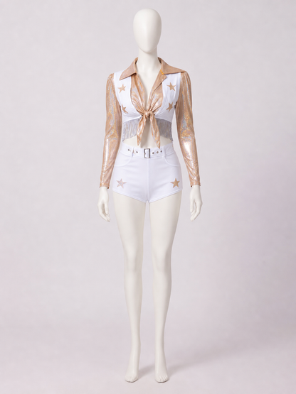 Two-Piece Stage Costume with Gold Stars
