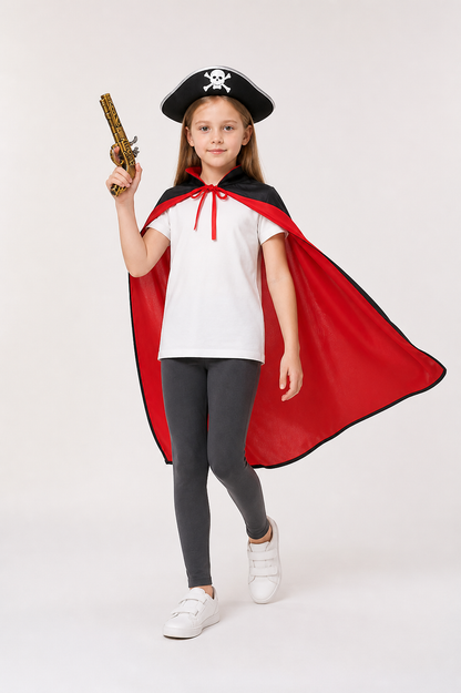 Pirate Costume with Cape, Hat, and Pistol Costume Capes detail 2