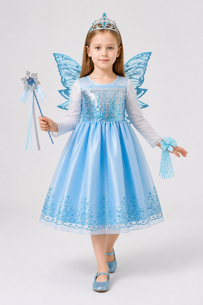 Princess Costume with Butterfly Wings and Crown Costume Headwear detail 2