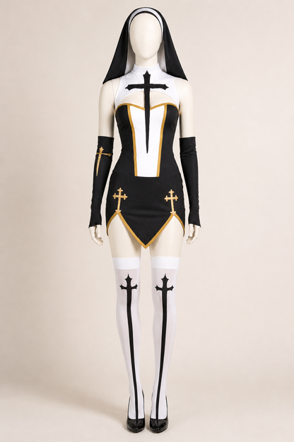 Religious Hooded Robe with Crosses