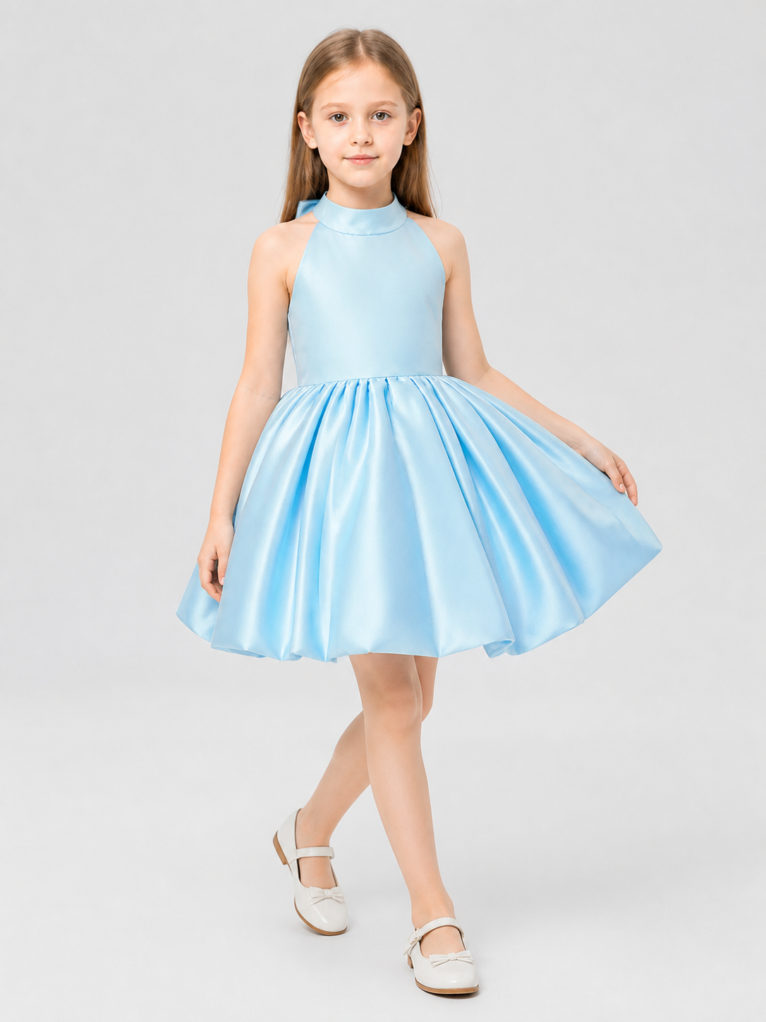 Full Festive Dress with Lace Back and Bow