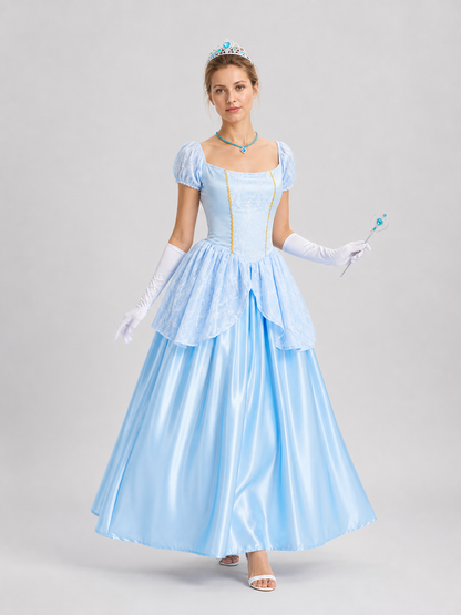 Princess Sissi Cosplay Dress, Blue, Long Costume Dresses detail 2