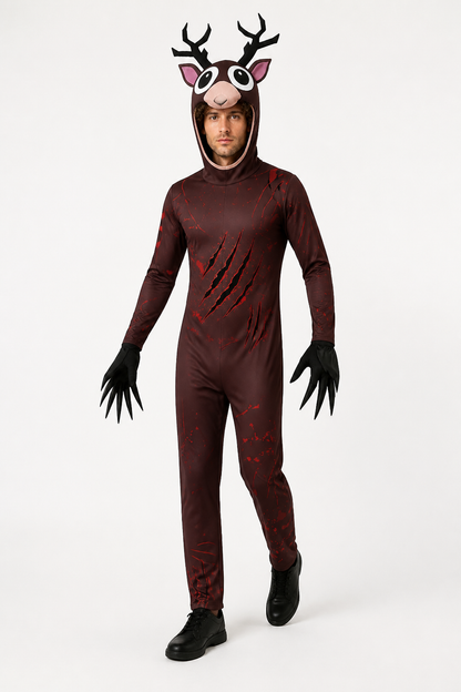 Deer Costume with Antlers and Claws, Red Scratches Costumes detail 2