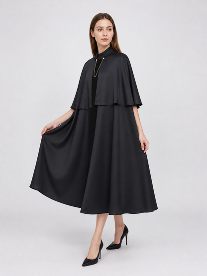 Black Gothic Cape with Chain for Cosplay