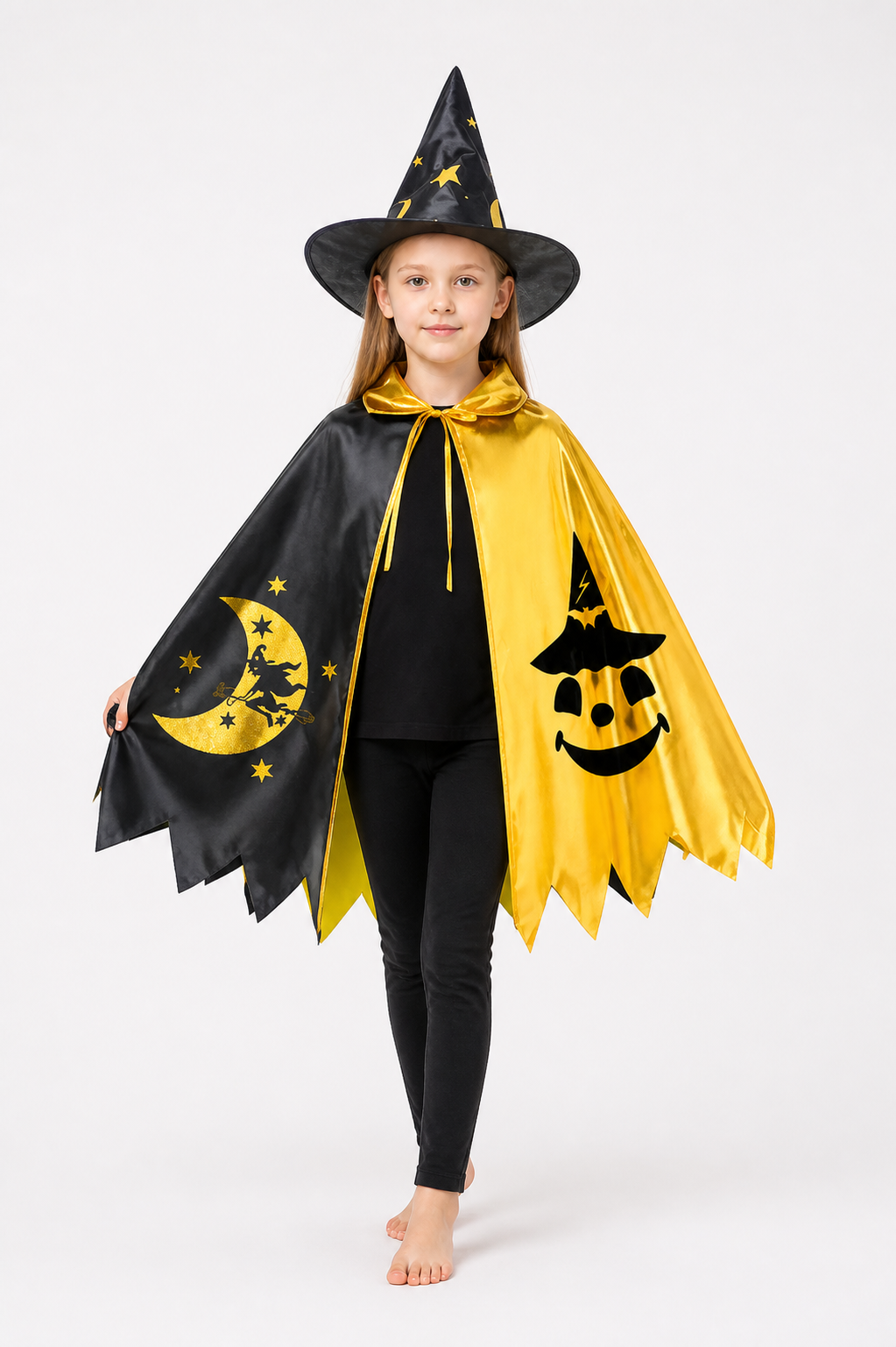 Carnival Costume with Cape and Pointed Hat Costume Capes detail 2