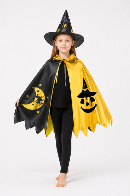 Carnival Costume with Cape and Pointed Hat Costume Capes detail 2