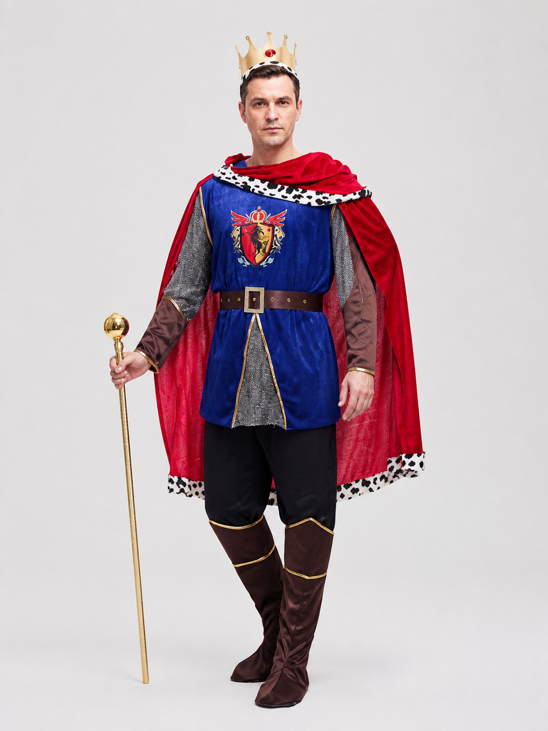 Adult King Costume with Cape and Crown Costume Capes detail 2
