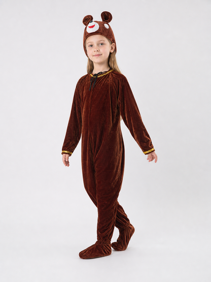 Bear Carnival Costume: Hooded Jumpsuit