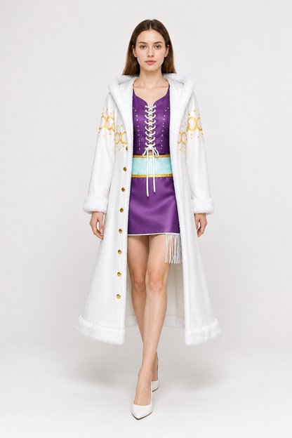 Robin Cosplay Costume with Fur Trim Costumes detail