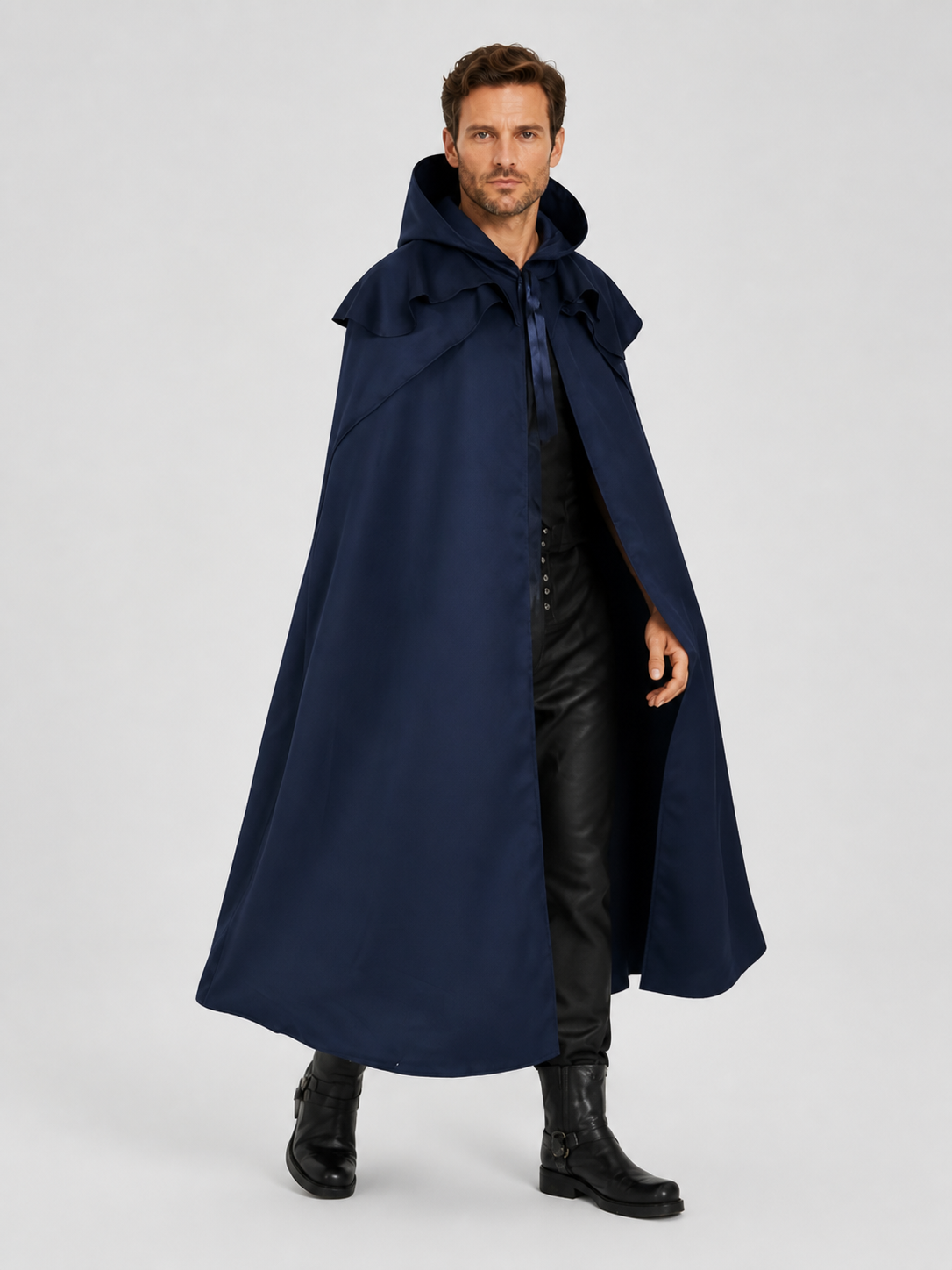 Dark Blue Hooded Cloak of Death for Cosplay Costume Capes detail