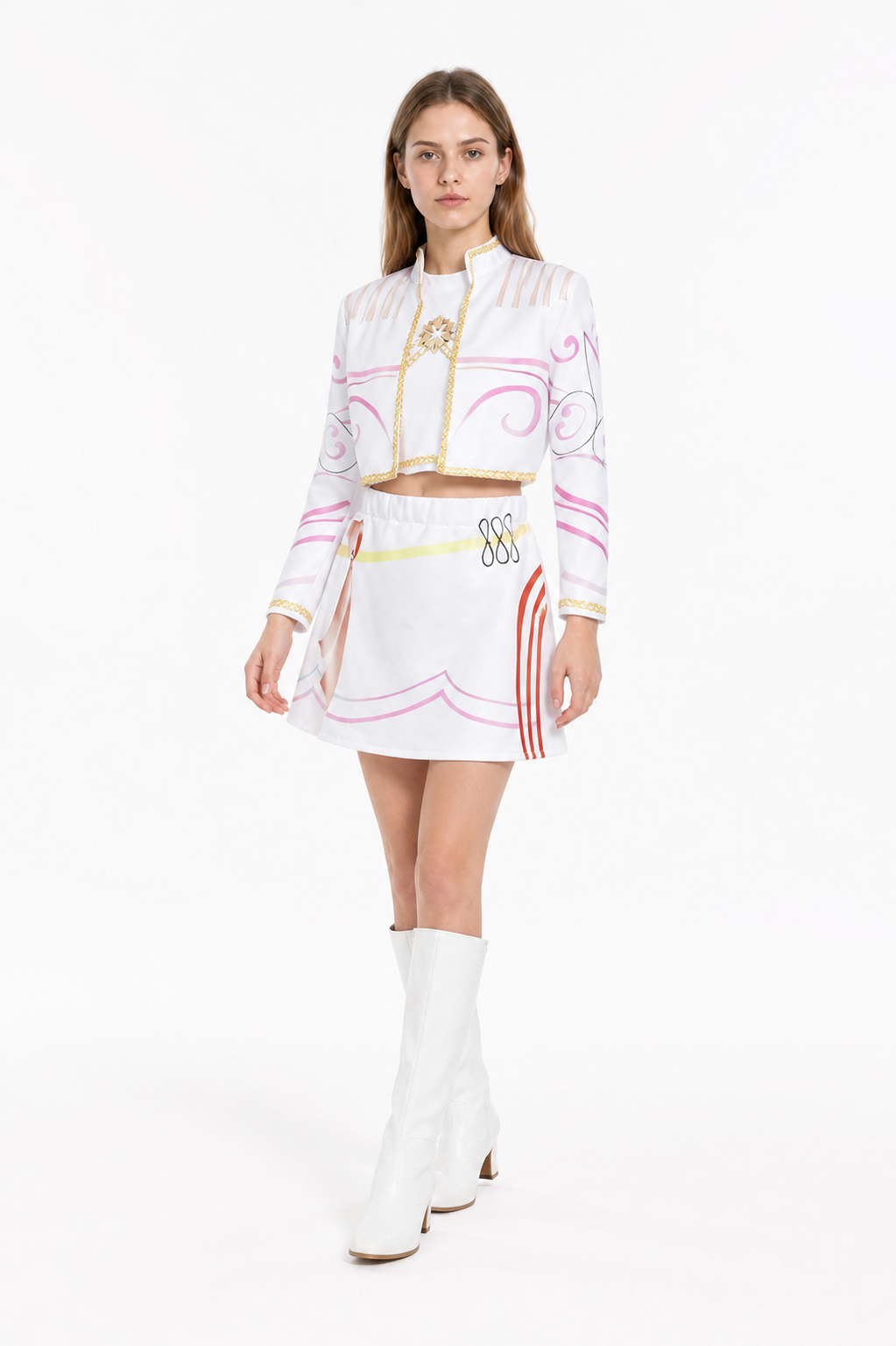Children's White-and-Pink Costume with Jacket and Skirt Costumes detail 2