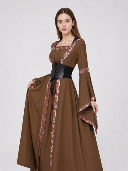 Medieval Hooded Lace-Up Dress