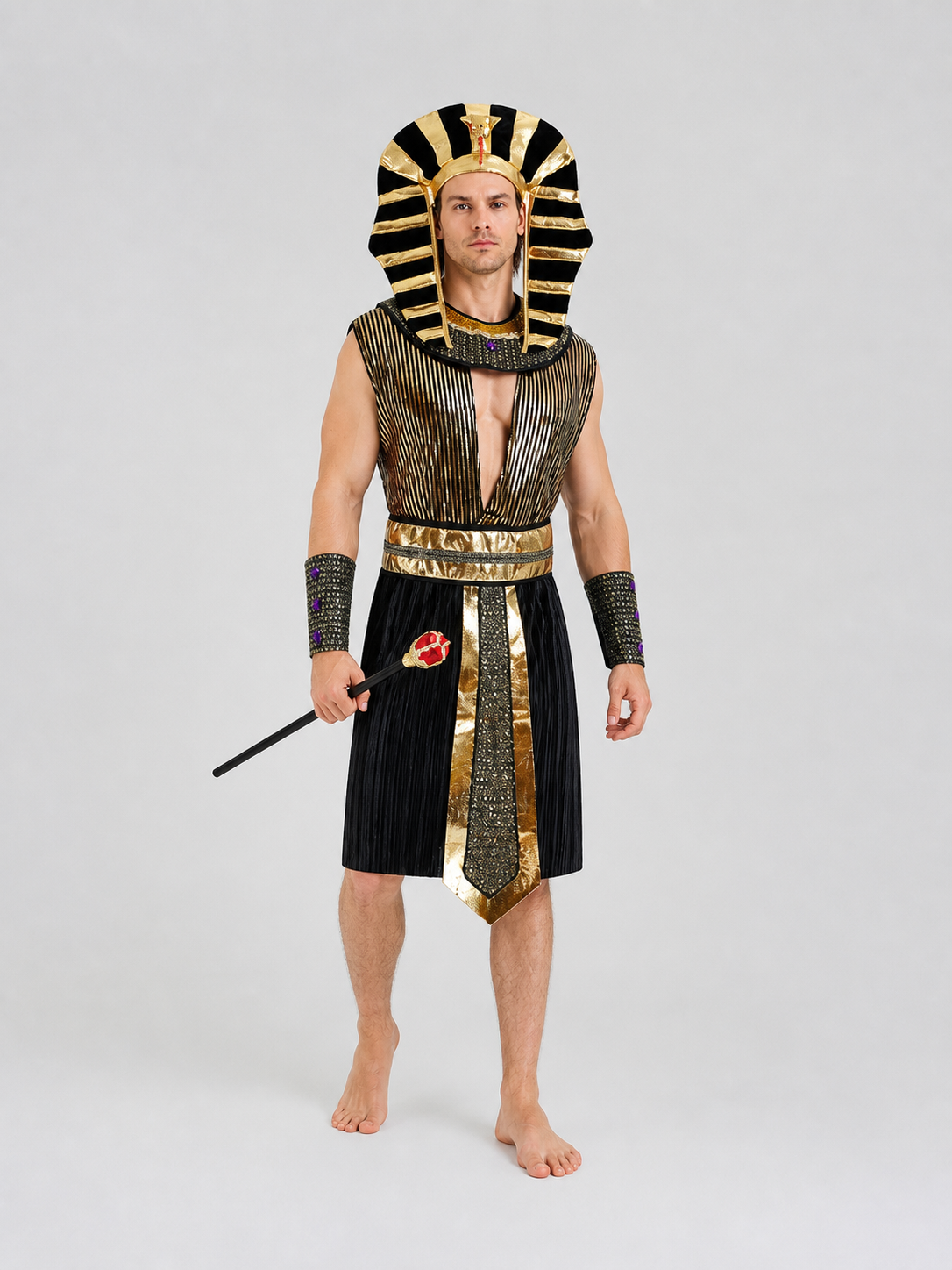 Pharaoh Costume for Cosplay, Headdress and Accessories