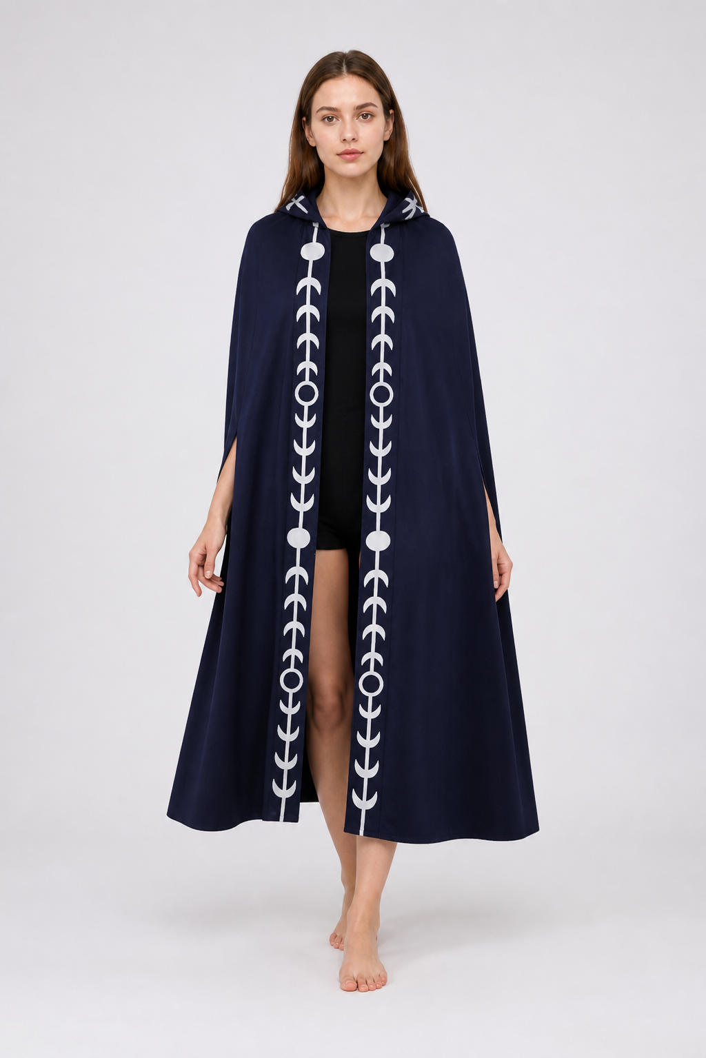 Hooded Cloak Cape, Blue, for Cosplay Costume Capes detail 2
