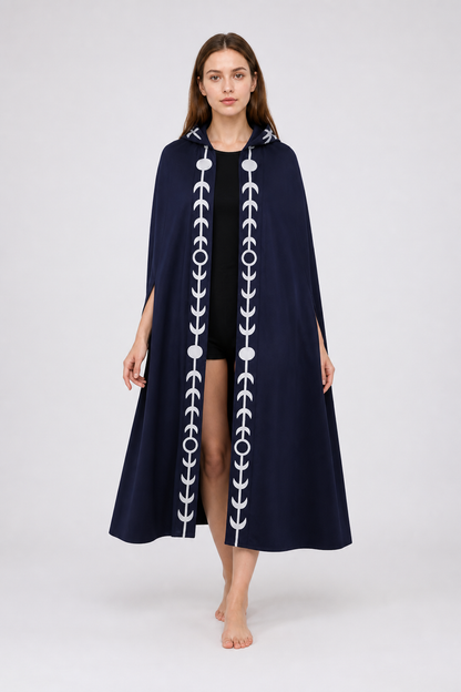 Hooded Cloak Cape, Blue, for Cosplay Costume Capes detail 2