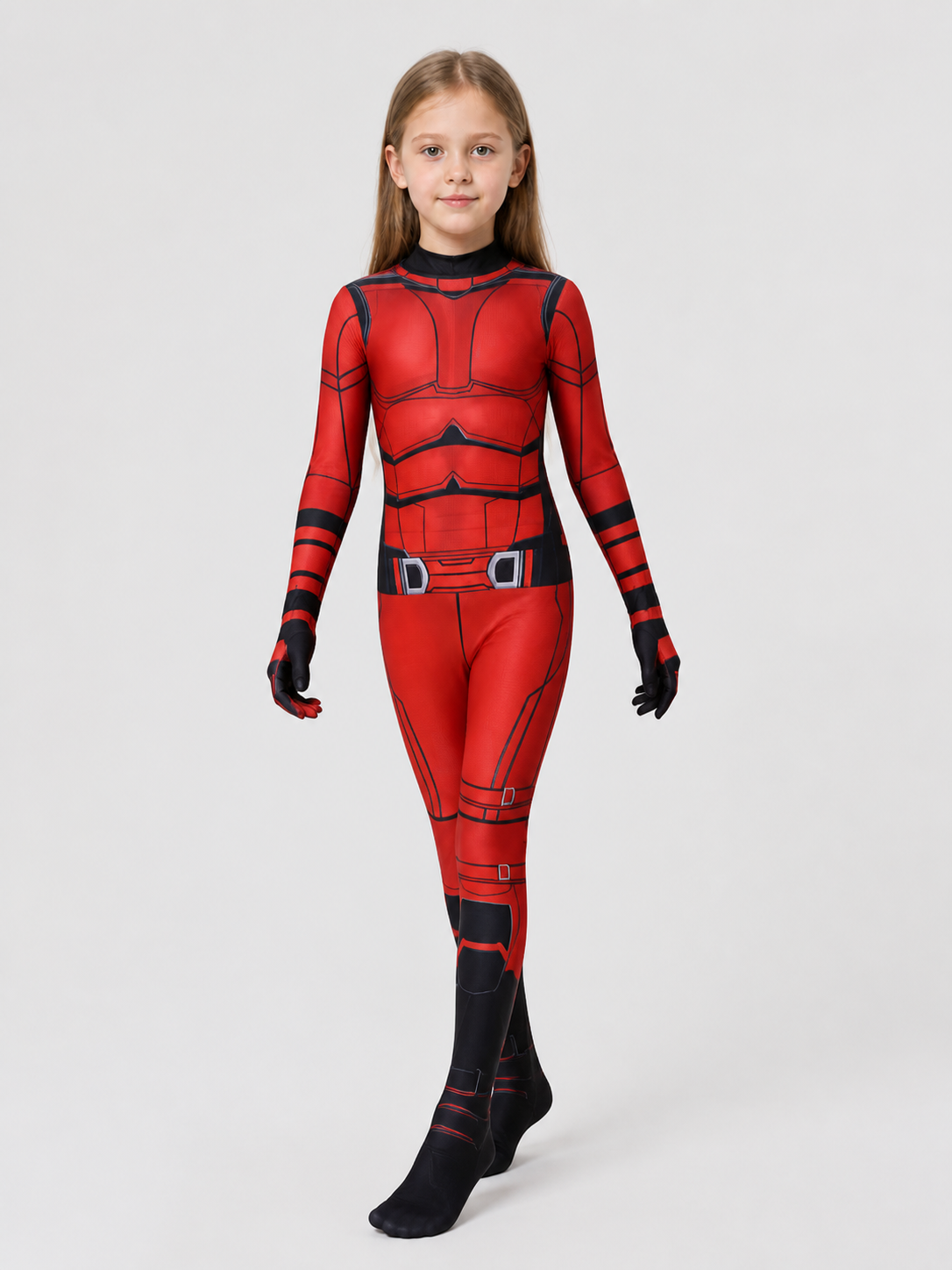 Daredevil Cosplay Jumpsuit, Red and Black, for Halloween Costumes detail 2