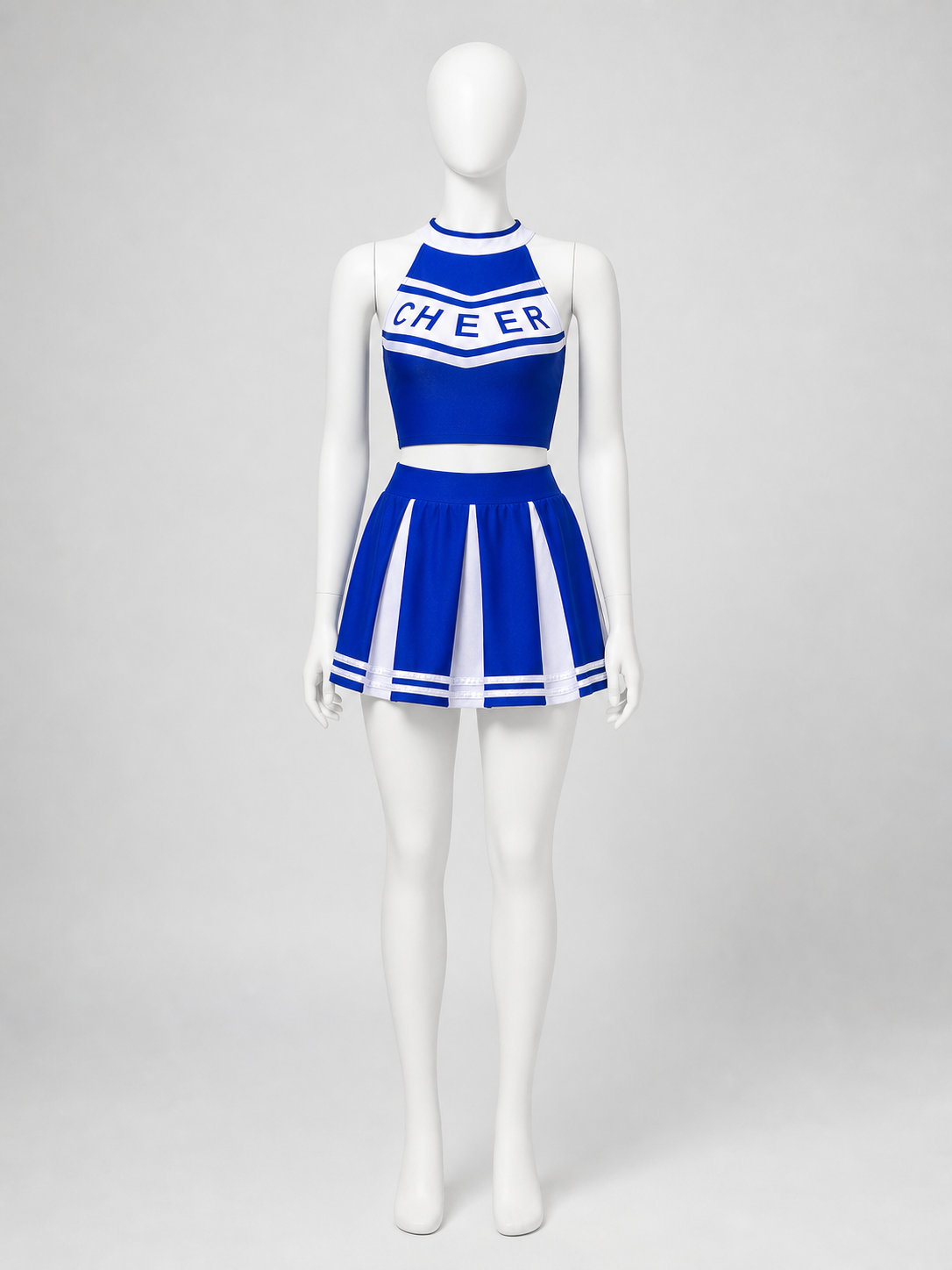 Cheerleading-Style Performance Costume, Blue and White