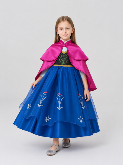 Elsa Costume with Purple Cape and Blue Full Skirt Costume Capes detail 2