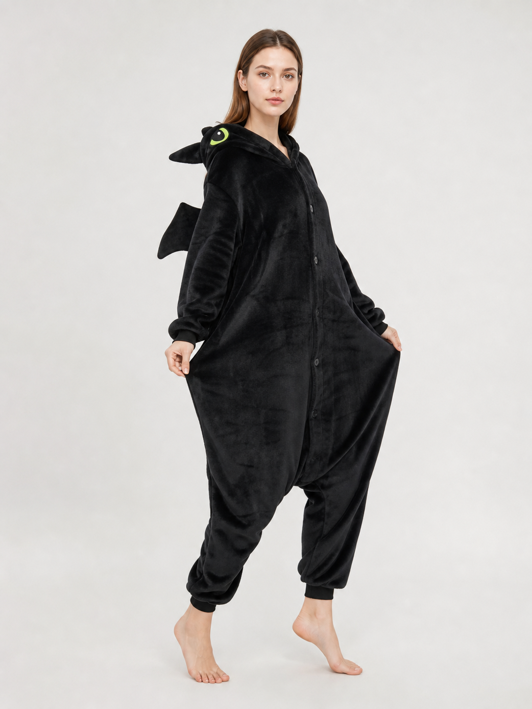 Black Dragon Costume with Hood