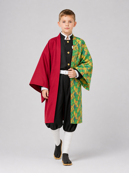 Anime Cosplay Long Two-Tone Cape Cloak Costume Capes detail 2