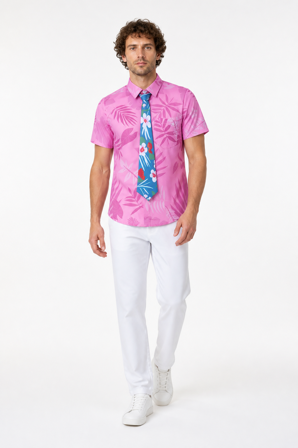 Children's Tropical Print Suit with Tie product detail 2