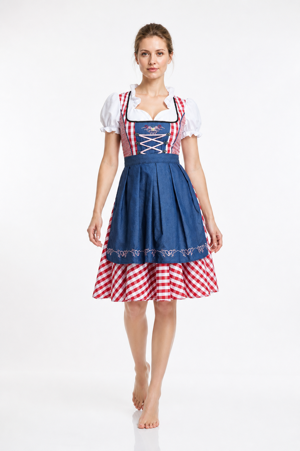 Bavarian Dirndl Dress with Apron and Corset Costume Dresses detail 2