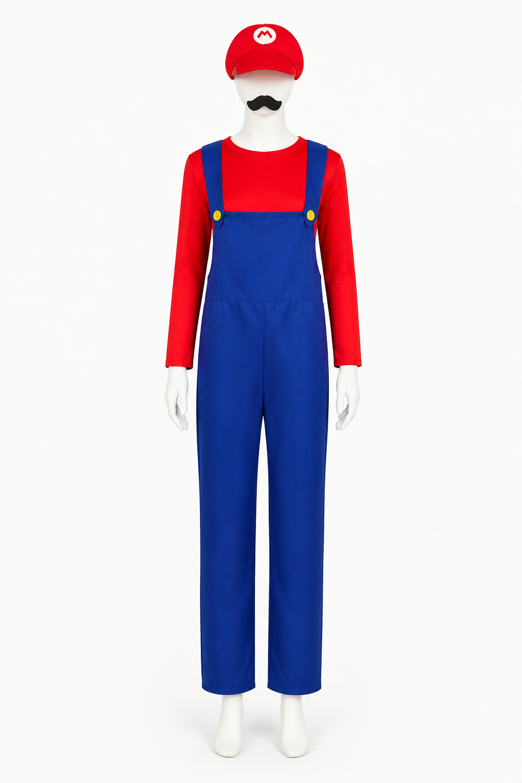 Mario Costume: Jumpsuit, Cap, Mustache, Gloves Costume Headwear detail 2