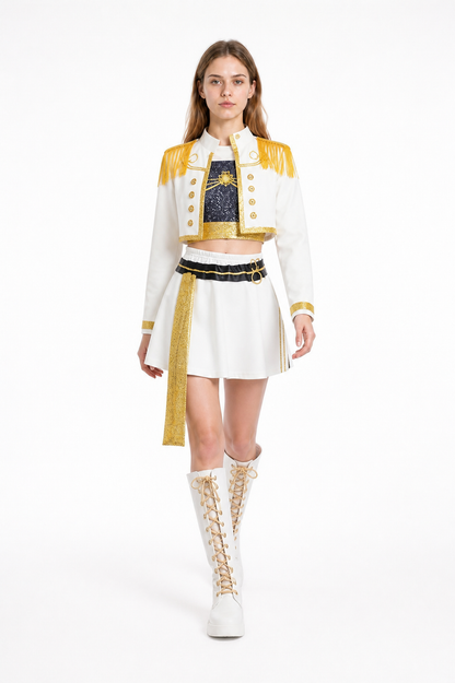 Three-Piece White and Gold Cosplay Costume Costumes detail 2