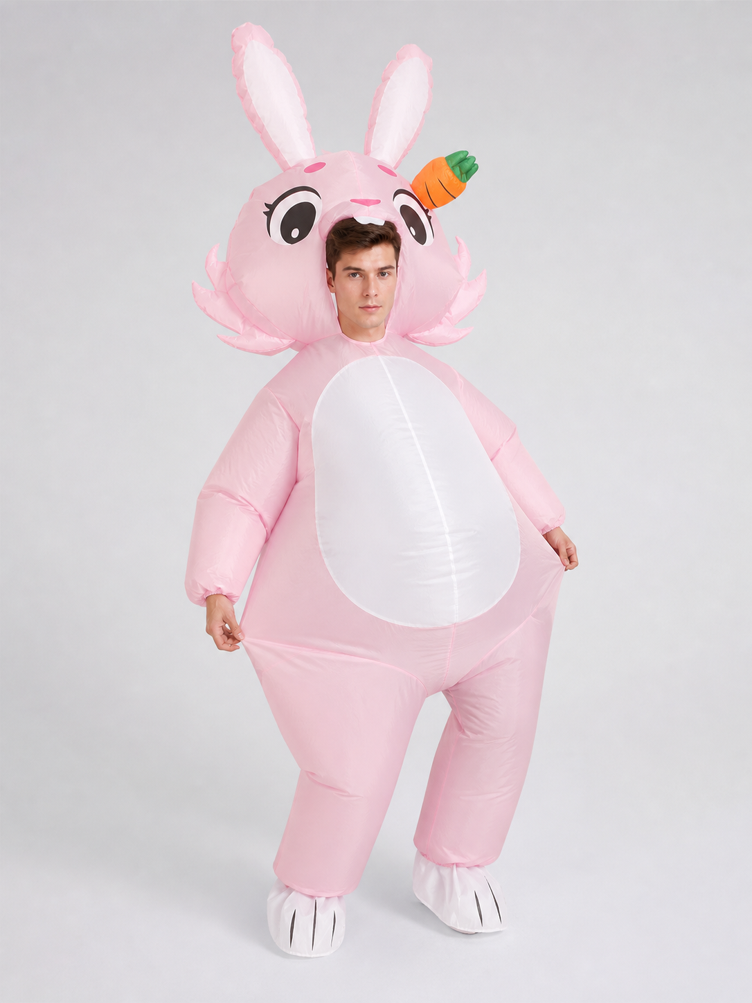 Inflatable Bunny Costume with Ears and a Carrot
