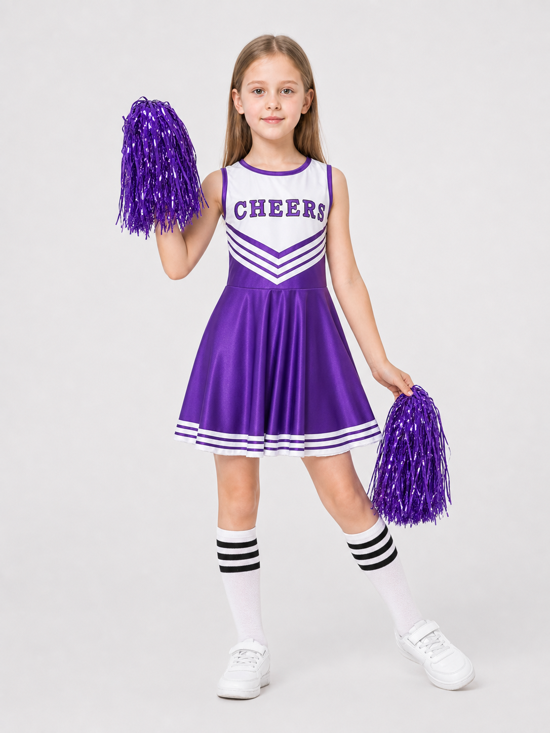 Sleeveless Cheerleading Dress with Stripes Costume Dresses detail 2